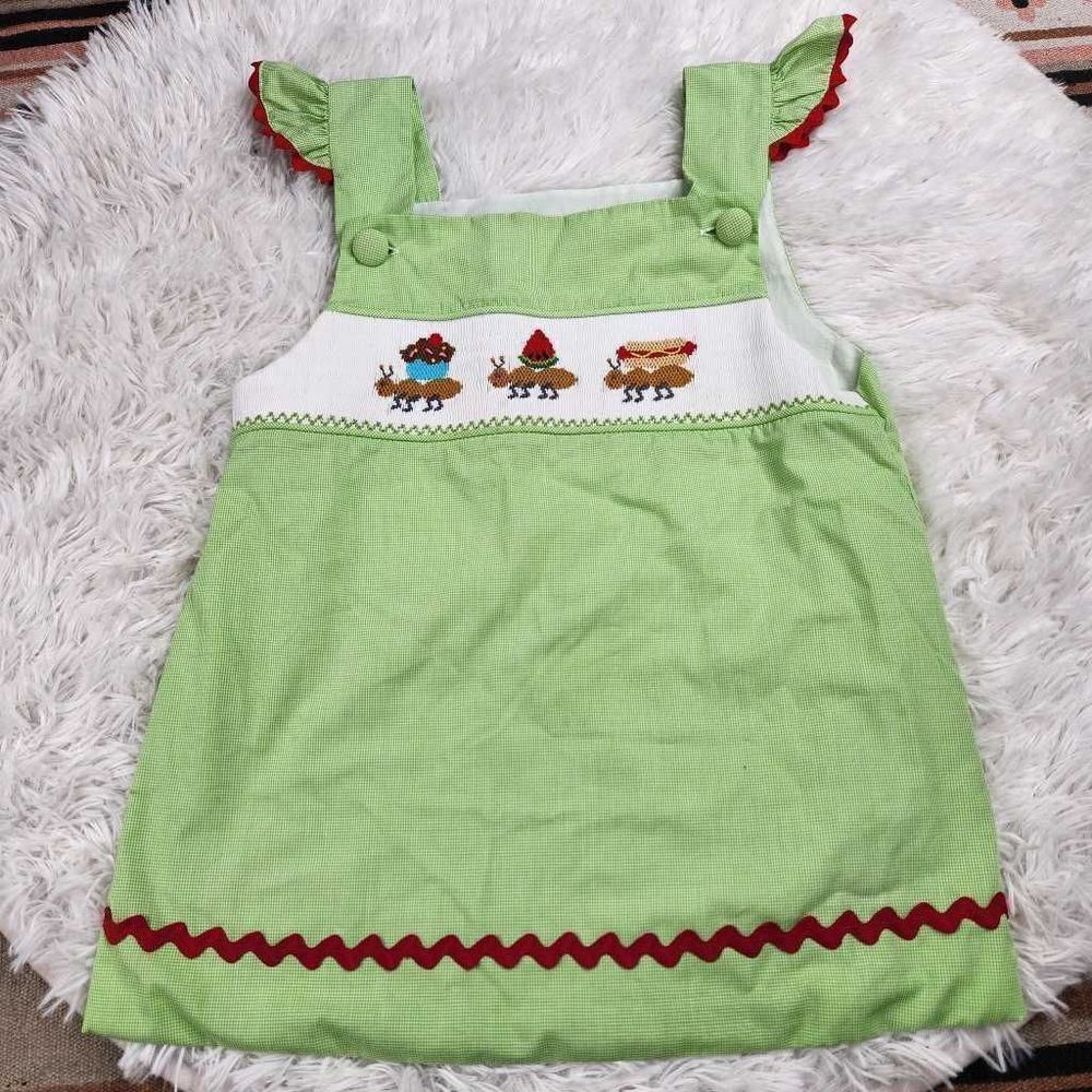 Remember Nguyen Smocked Ant Picnic Top Girls Size 7